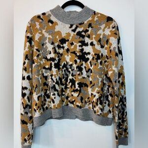 COS Wool Blend Mottled Print Sweater | Size M | Button Back